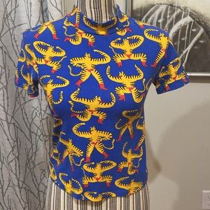 Nooworks Tiger Man Blue Mock Neck